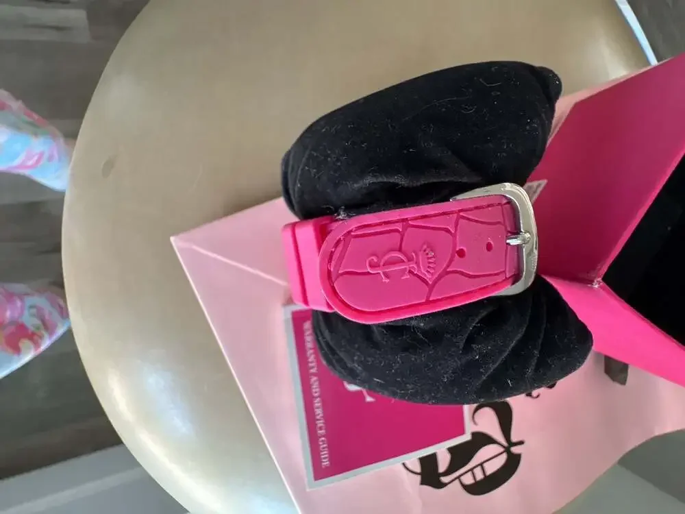Juicy Couture Hot Pink Silicone Strap Chronograph Watch